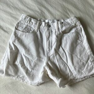 High rise white Jean shorts